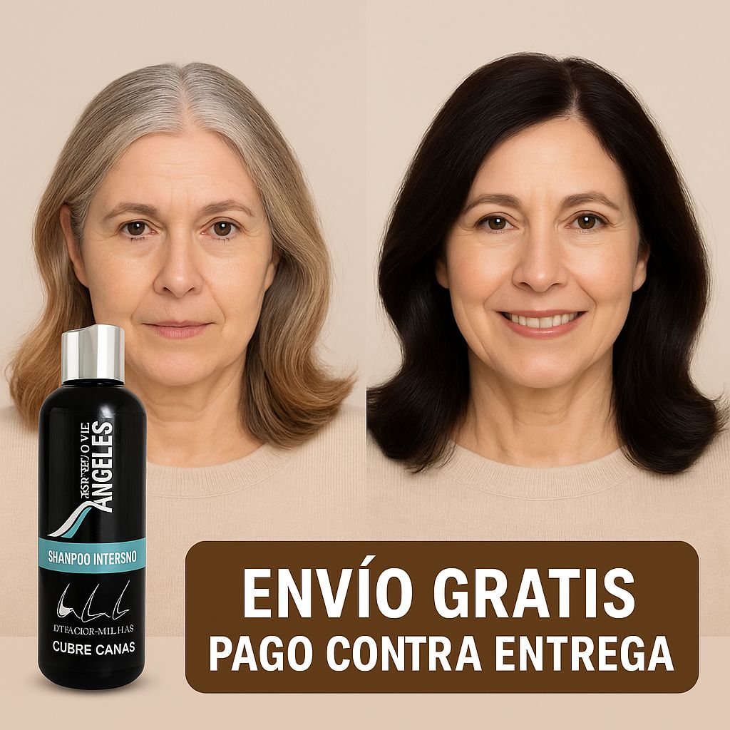 SHAMPOO CUBRECANAS ANGELES® 100% NATURAL + 2 REGALOS