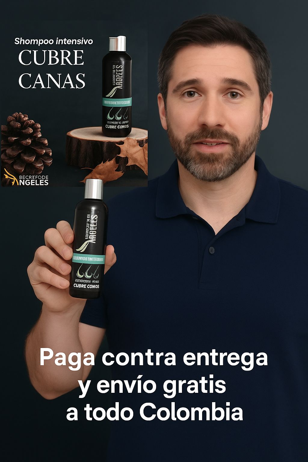 SHAMPOO CUBRECANAS ANGELES® 100% NATURAL + 2 REGALOS