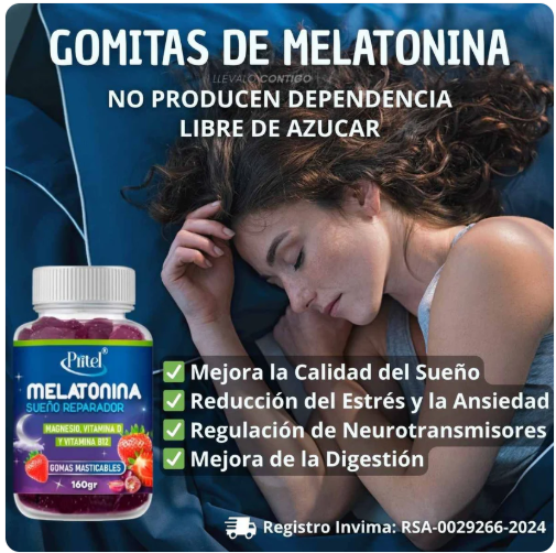 PRITEL - Gomitas de Melatonina para un Sueño Natural y Reparador