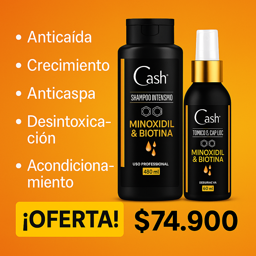 RECUPERA LA FUERZA Y SALUD DE TU CABELLO Y BARBA CON MINOXIDIL CASH®